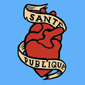 Bild eines Herzens mit Banderole auf der Santé publique steht