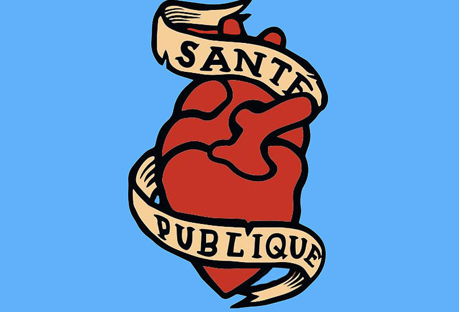 Bild eines Herzens mit Banderole auf der Santé publique steht