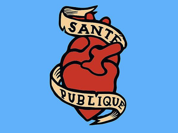 Bild eines Herzens mit Banderole auf der Santé publique steht